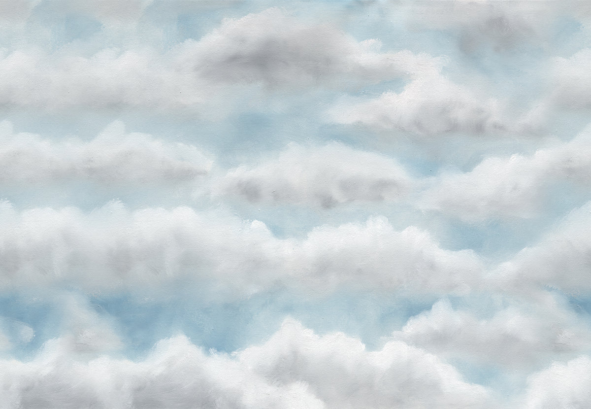 Tender Clouds Blue mural by Rebel Walls