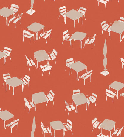 Terraceo Wallpaper by Tres Tintas Red