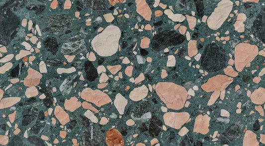 Terrazzo Bold Emerald mural by Rebel Walls