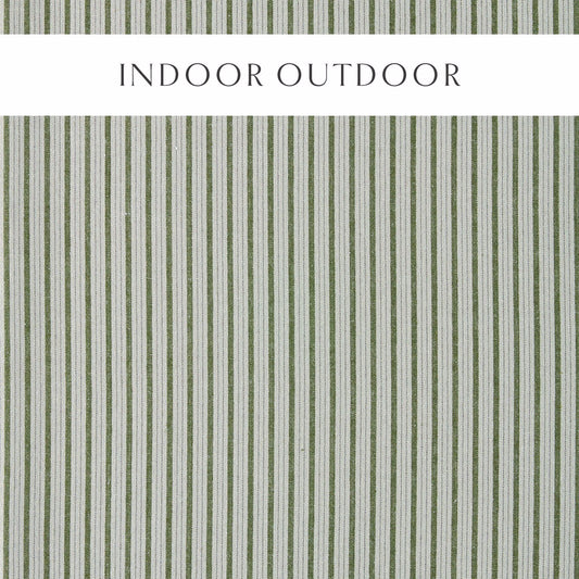 Tetbury Stripe Outdoor Fern fabric by Sanderson