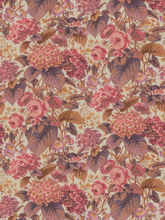 The Brambles Wallpaper by Divine Savages in Antique Rose, pattern swatch