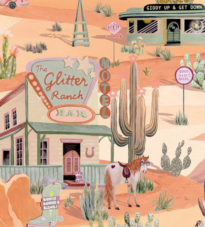The Glitter Ranch Wallpaper by Brand McKenzie Desert Tan