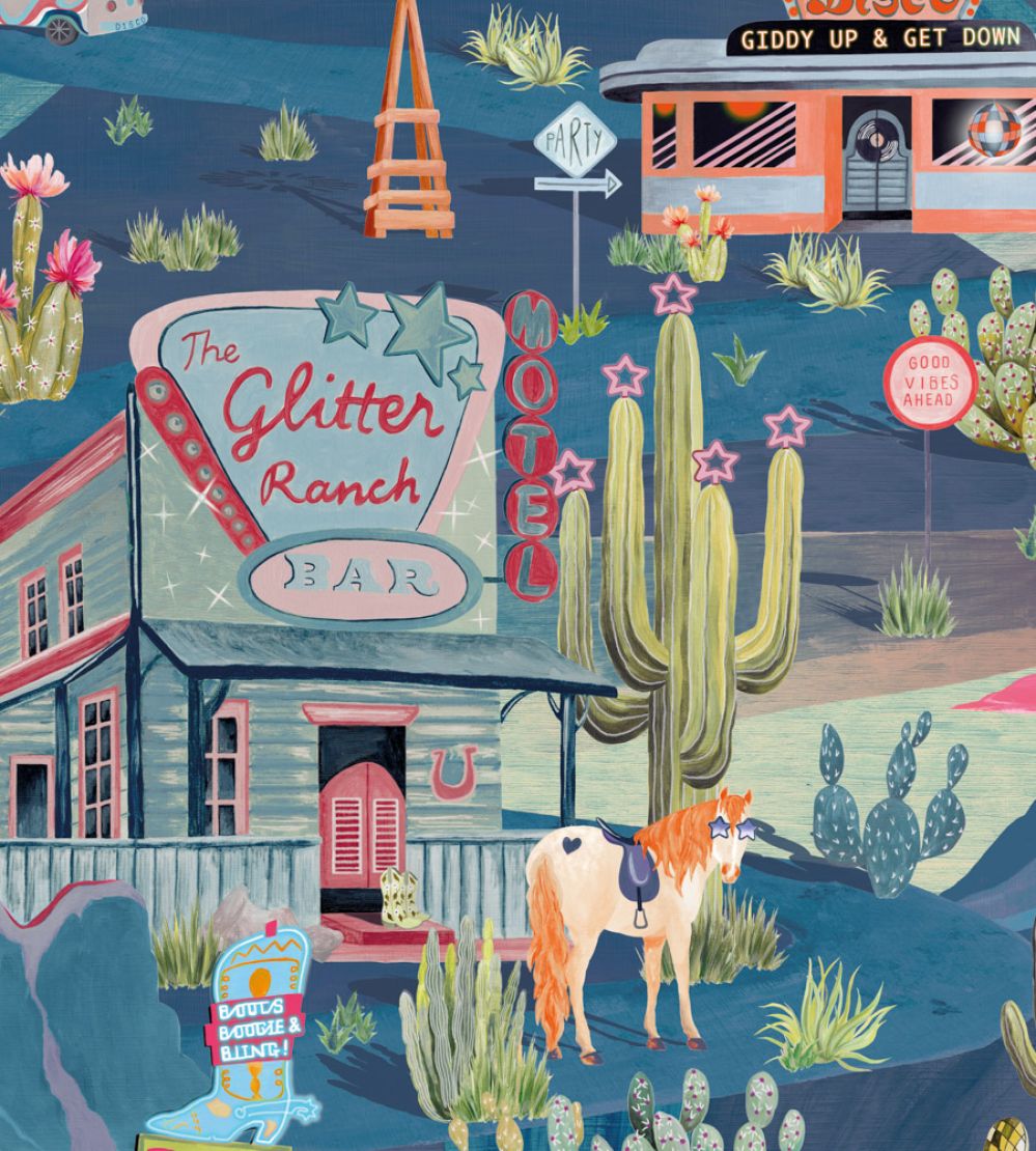 The Glitter Ranch Wallpaper by Brand McKenzie Dusk