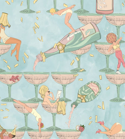 The Grand Pour Wallpaper by Brand McKenzie Aqua Miami