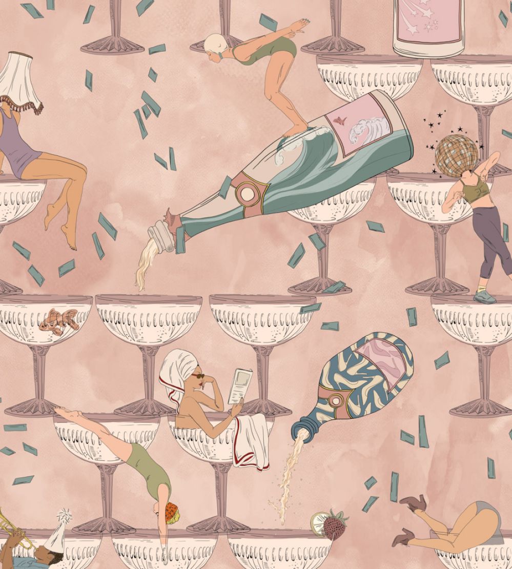 The Grand Pour Wallpaper by Brand McKenzie Vintage Petal