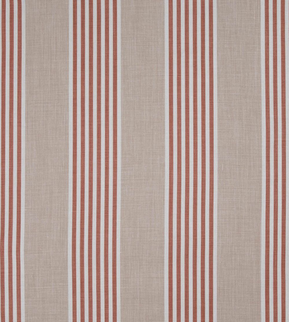The Hudson Stripe Fabric by Christopher Farr Cloth Taupe