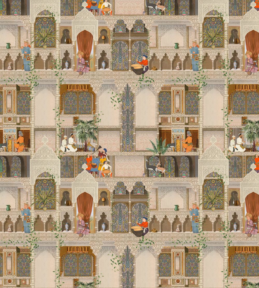 The Kasbah Wallpaper by MINDTHEGAP Taupe/Green