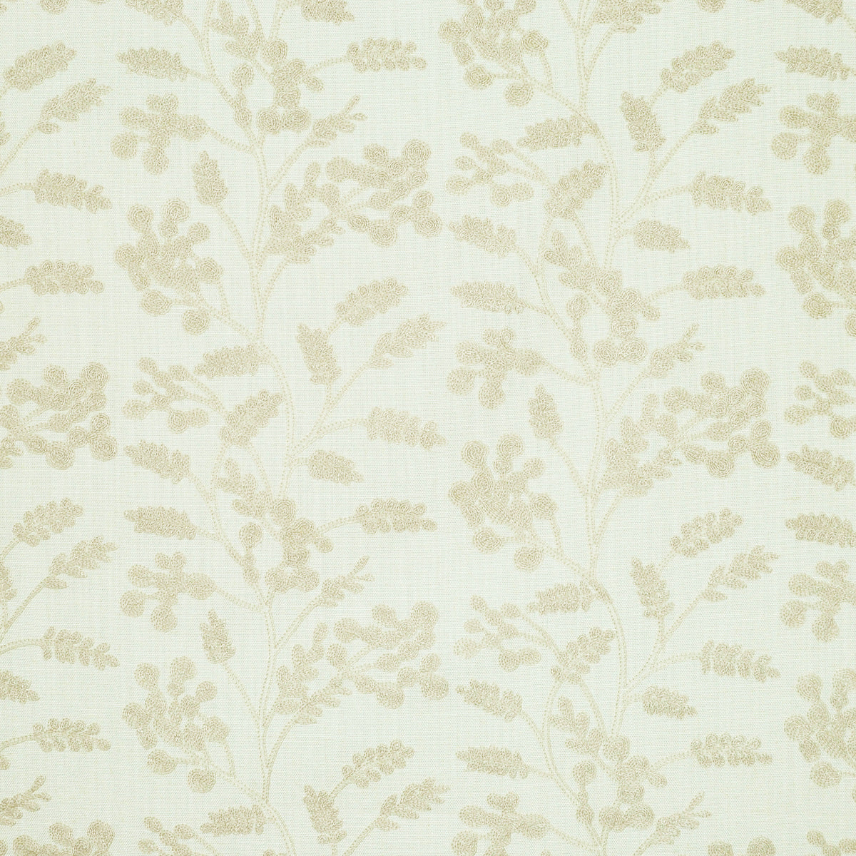 The ReBorn House TRH2153 Fabric, colorway TRH2153.A - botanical in white, neutral, green