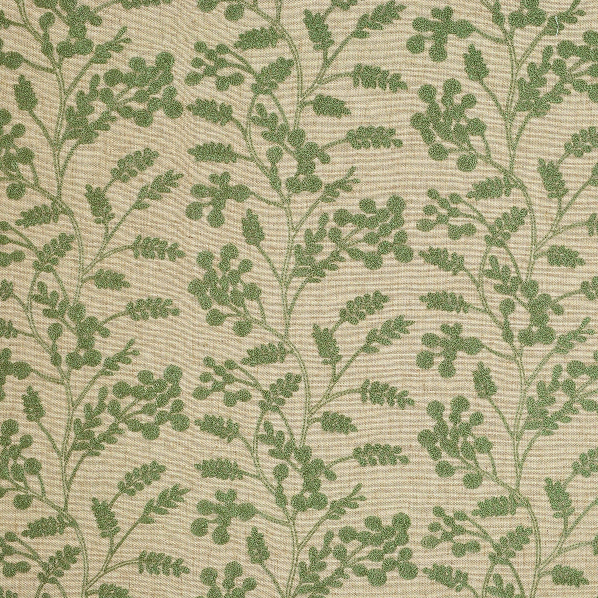 The ReBorn House TRH2153 Fabric, colorway TRH2153.C - botanical in white, neutral, green