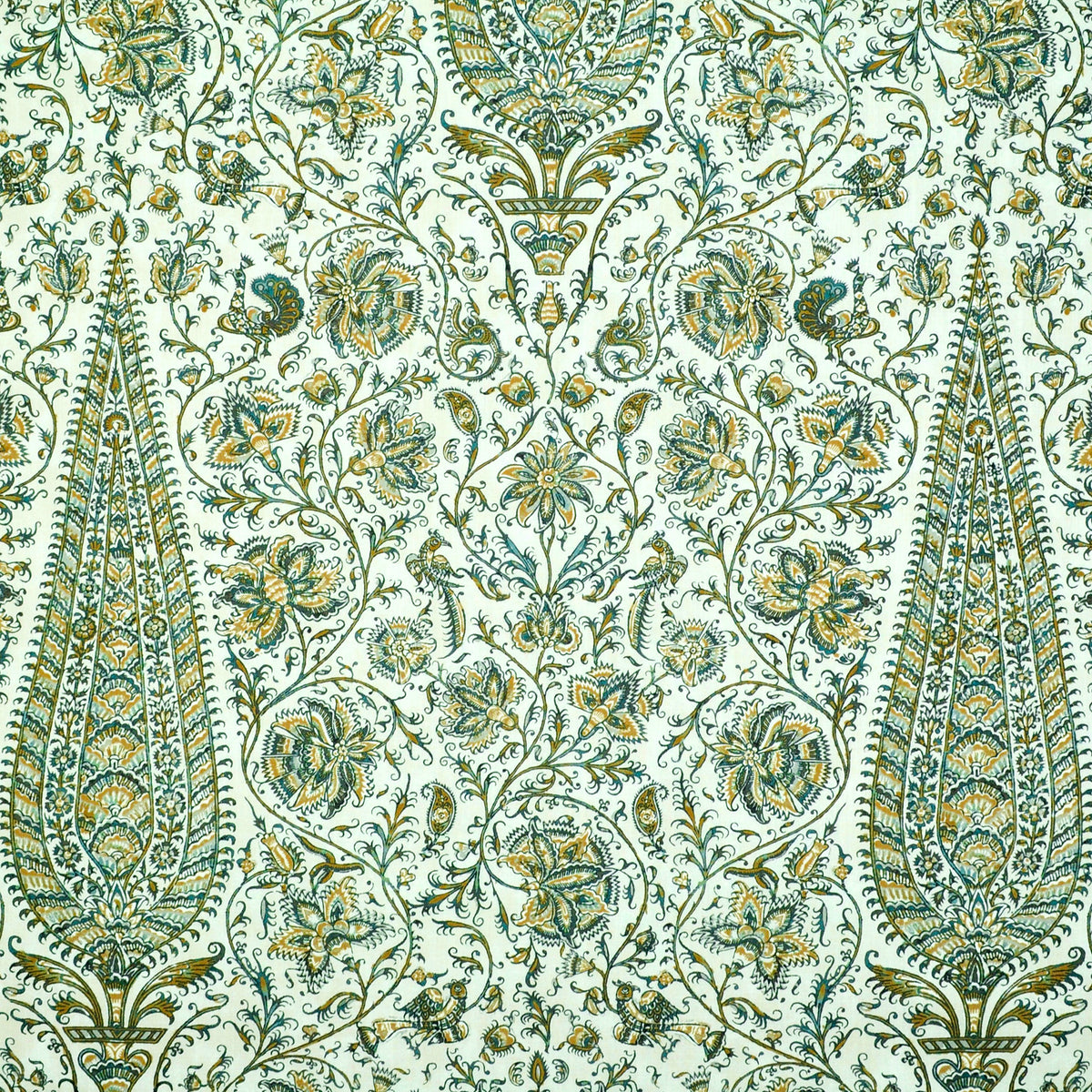 The ReBorn House TRH2160 Fabric, colorway TRH2160.B - botanical in blue, green, white