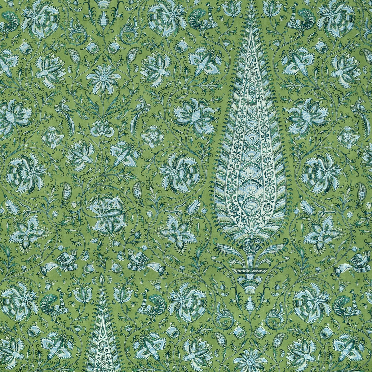 The ReBorn House TRH2160 Fabric, colorway TRH2160.C - botanical in blue, green, white