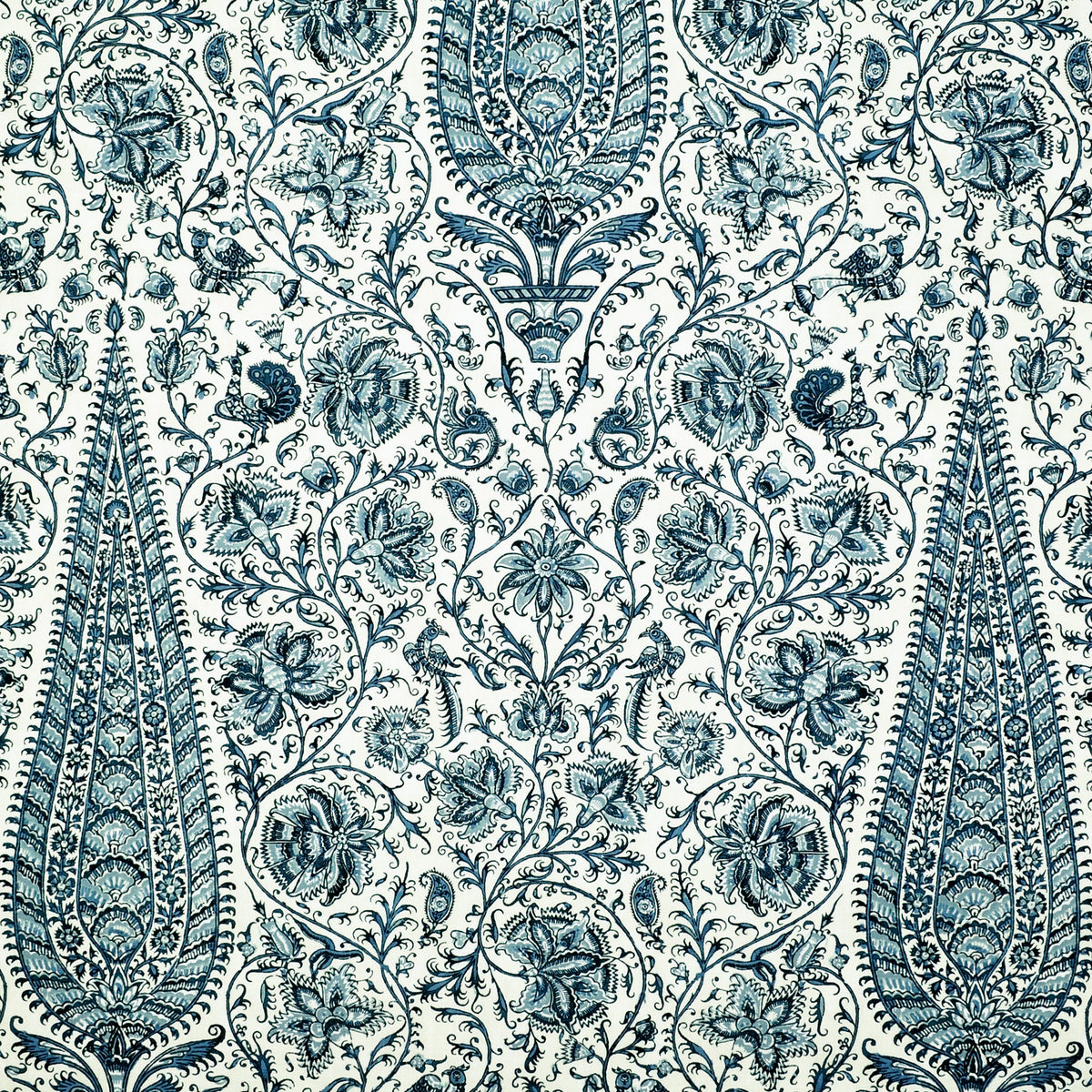 The ReBorn House TRH2160 Fabric, colorway TRH2160.E - botanical in blue, green, white