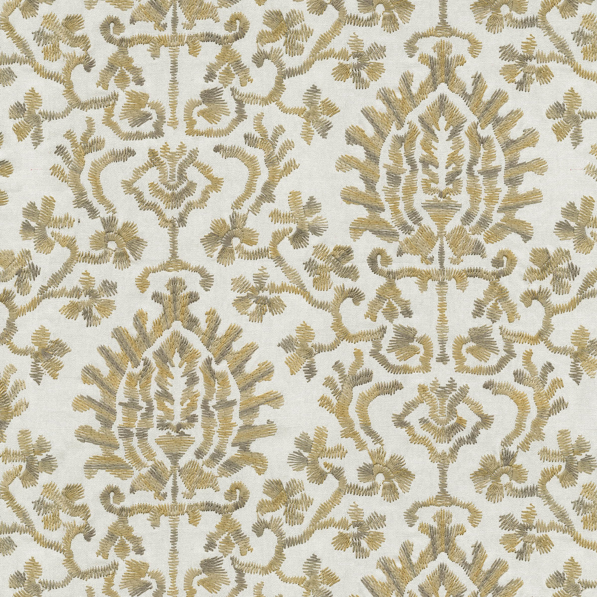 The ReBorn House TRH2181 Fabric, colorway TRH2181.B - damask / kilim in neutral, red, blue