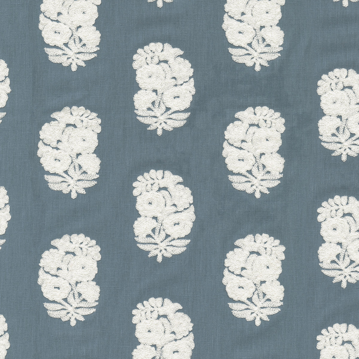 The ReBorn House TRH2225 Fabric, colorway TRH2225.A - paisley / botanical in blue, neutral, green