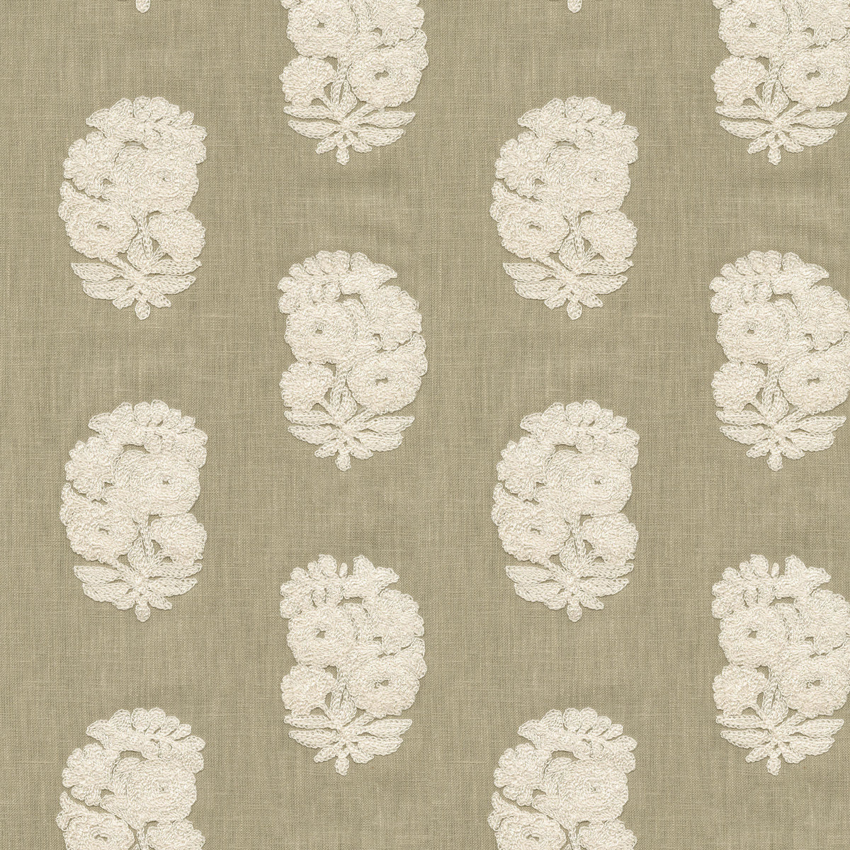 The ReBorn House TRH2225 Fabric, colorway TRH2225.D - paisley / botanical in blue, neutral, green
