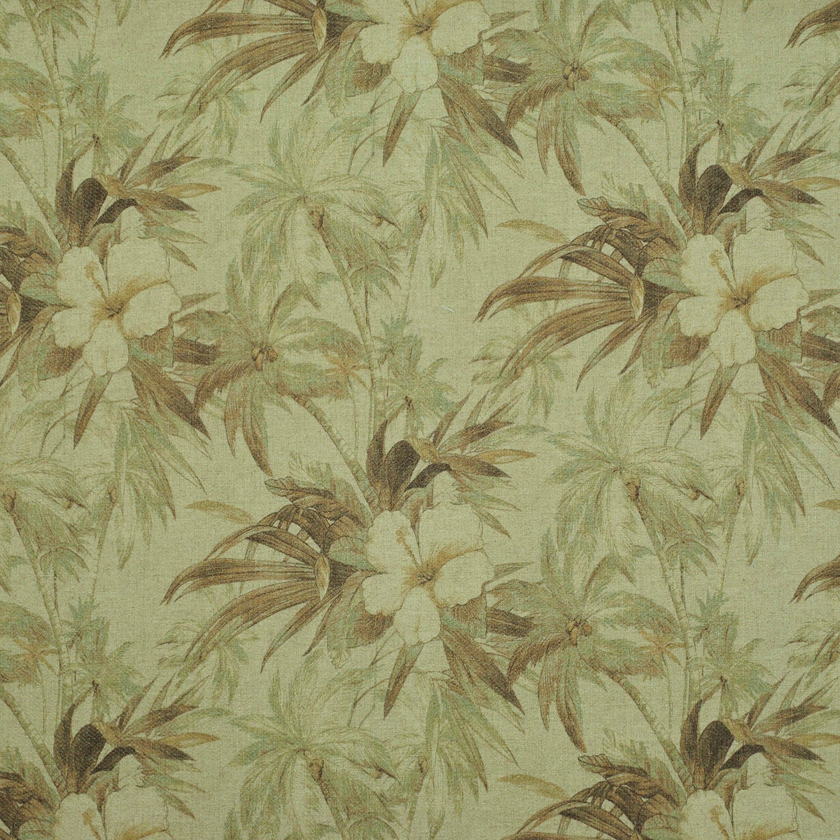 The ReBorn House TRH2321 Fabric, colorway TRH2321.A - botanical in teal, brown