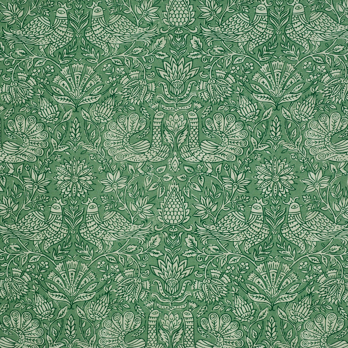 The ReBorn House TRH2586 Fabric, colorway TRH2586.C - animal / botanical in blue, neutral, green