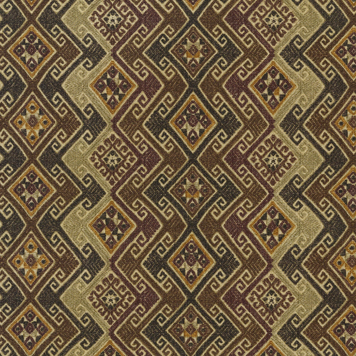 The ReBorn House TRH2654 Fabric, colorway TRH2654.A - kilim in brown
