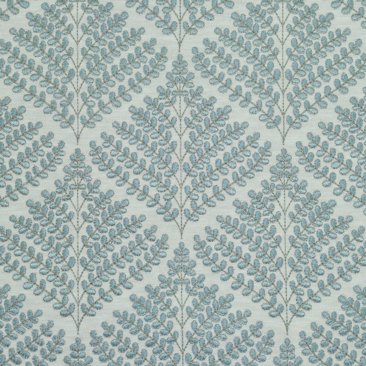The ReBorn House TRH2884 Fabric, colorway TRH2884.C - botanical in teal, neutral, blue