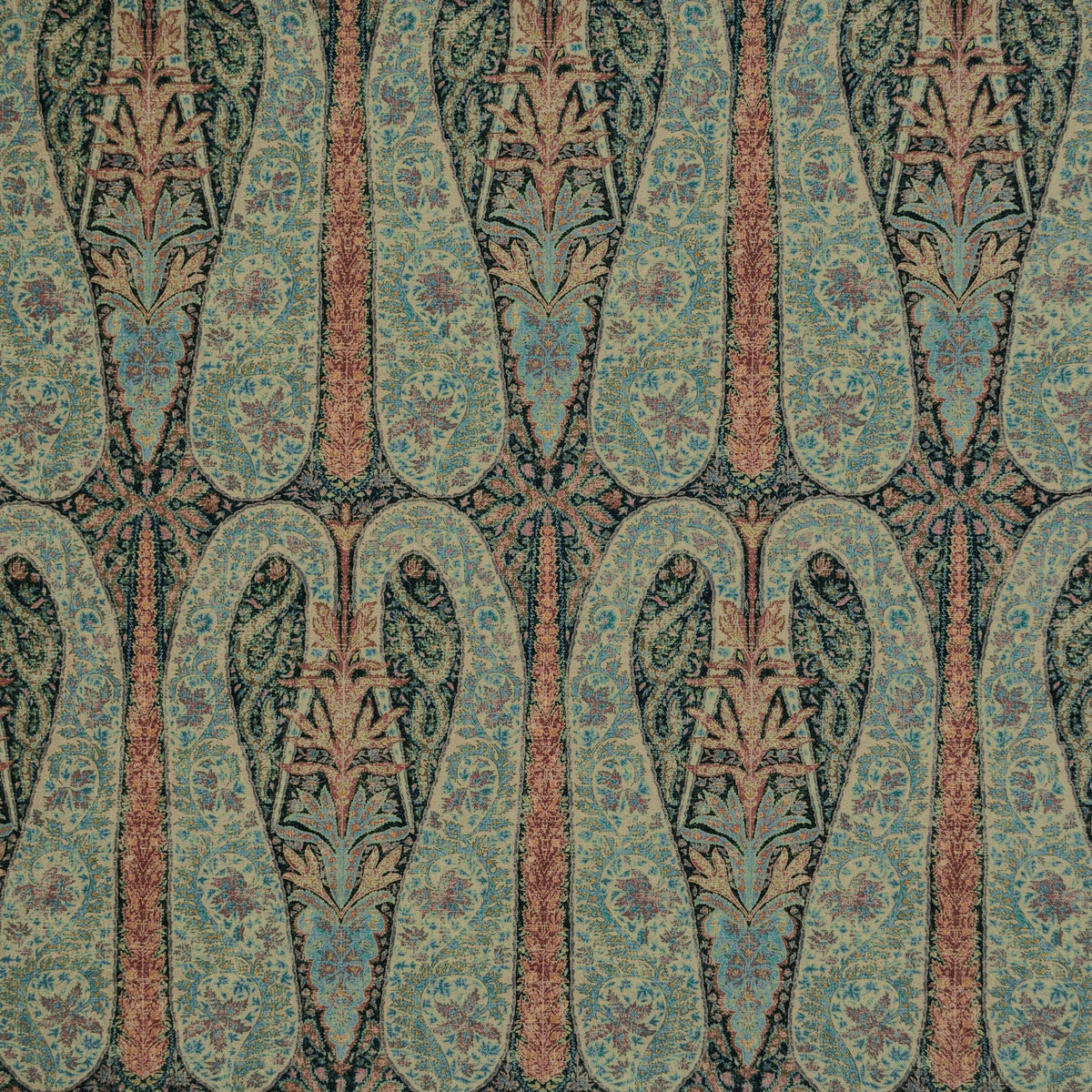 The ReBorn House TRH3091 Fabric, colorway TRH3091.A - paisley in teal, green, orange
