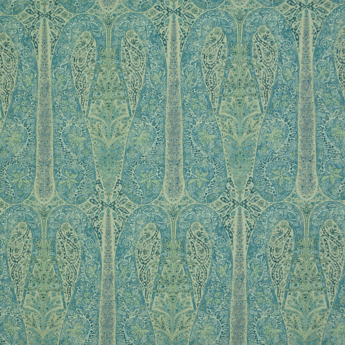 The ReBorn House TRH3091 Fabric, colorway TRH3091.B - paisley in teal, green, orange