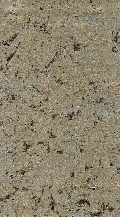 The ReBorn House TRH51084 Cork on Foil Wallcovering in brown and neutral, colorway TRH51084.A, swatch