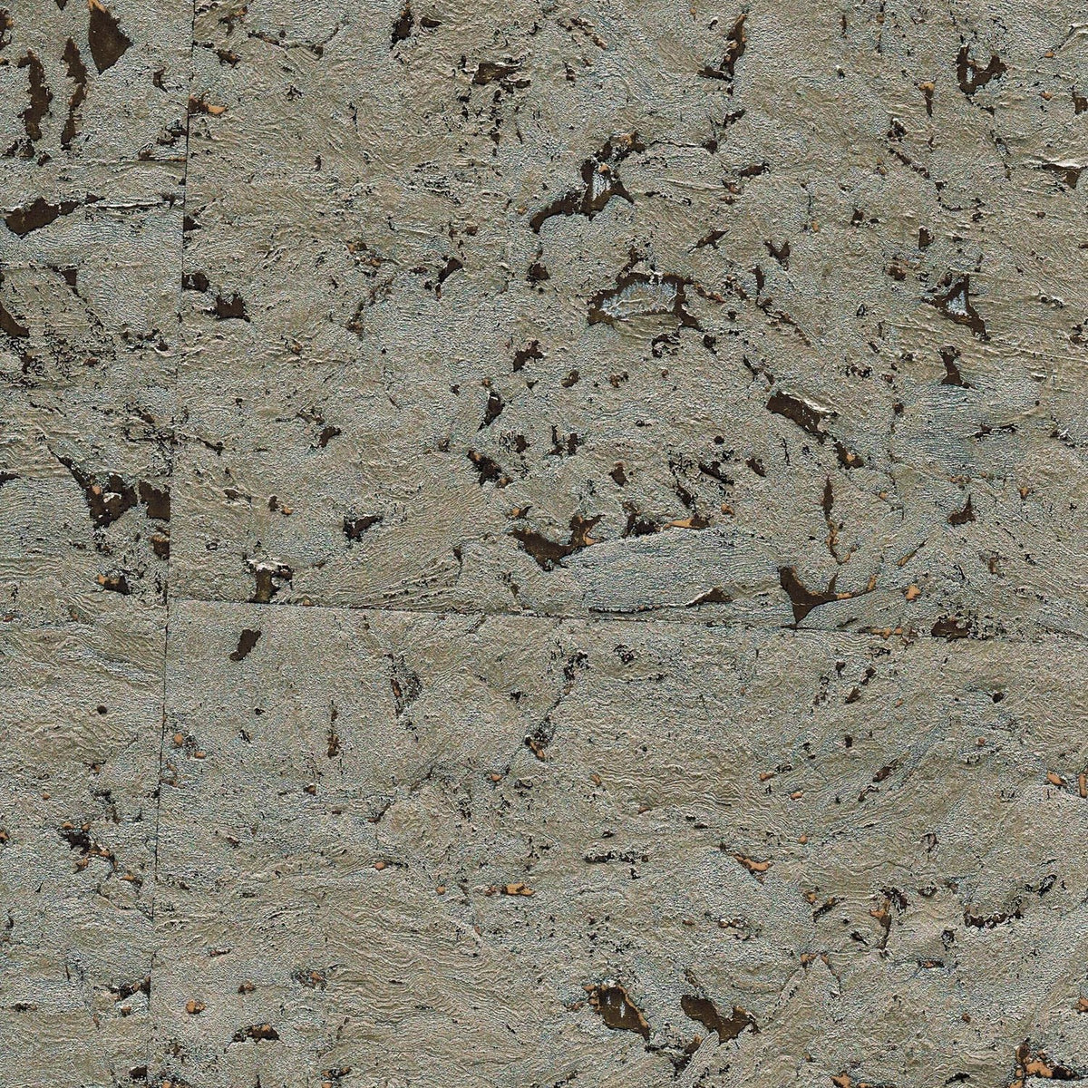 The ReBorn House TRH51148 Cork on Foil Wallcovering in brown and neutral, colorway TRH51148.D, swatch