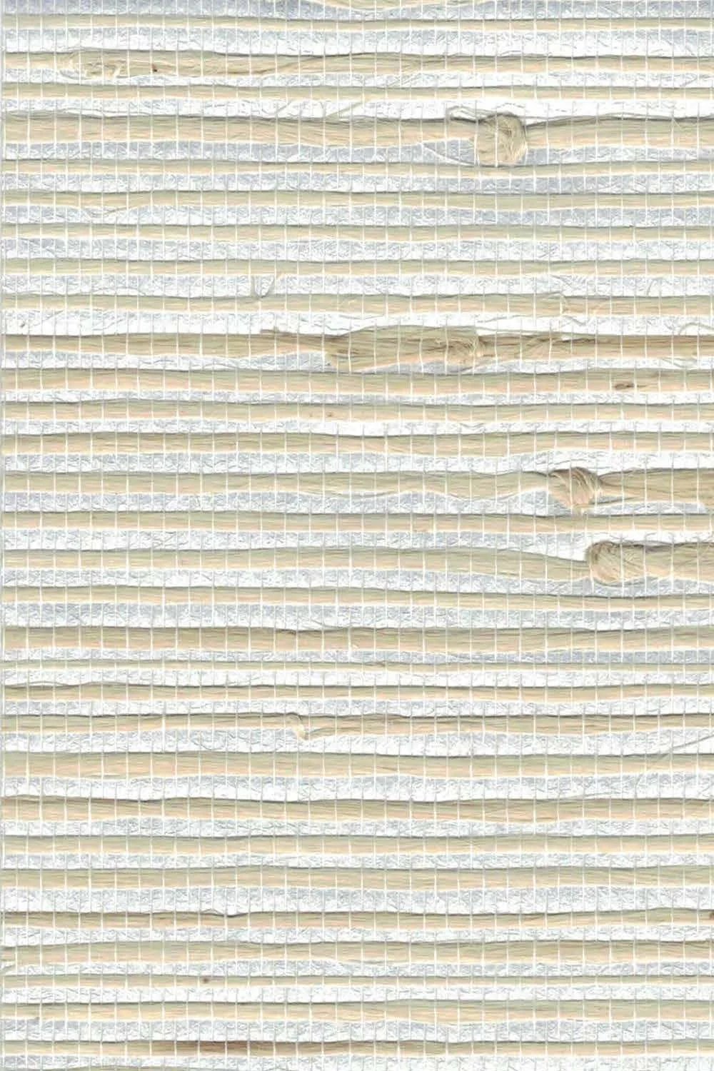 The ReBorn House TRH51220 Jute on Metallic Wallcovering in neutral and white, colorway TRH51220.A, swatch