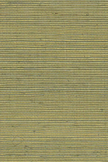 The ReBorn House TRH51223 Sisal on Metallic Wallcovering in neutral and green, colorway TRH51223.B, swatch