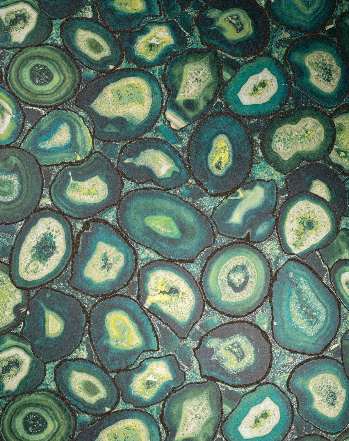 The ReBorn House TRH51399 Wallpaper in green and teal, colorway TRH51399.A, swatch