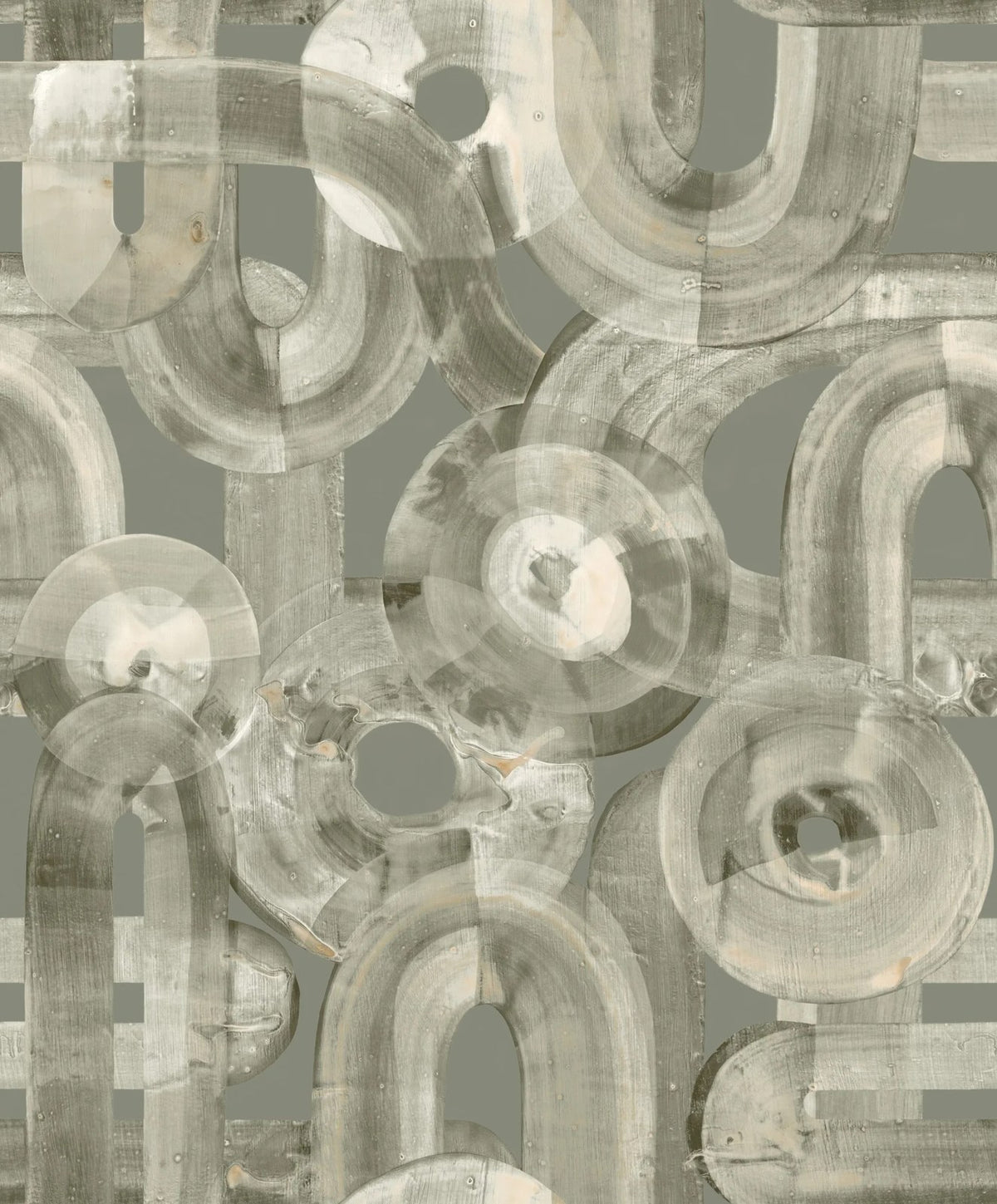 The ReBorn House TRH51412 Wallpaper in green and neutral, colorway TRH51412.A, swatch