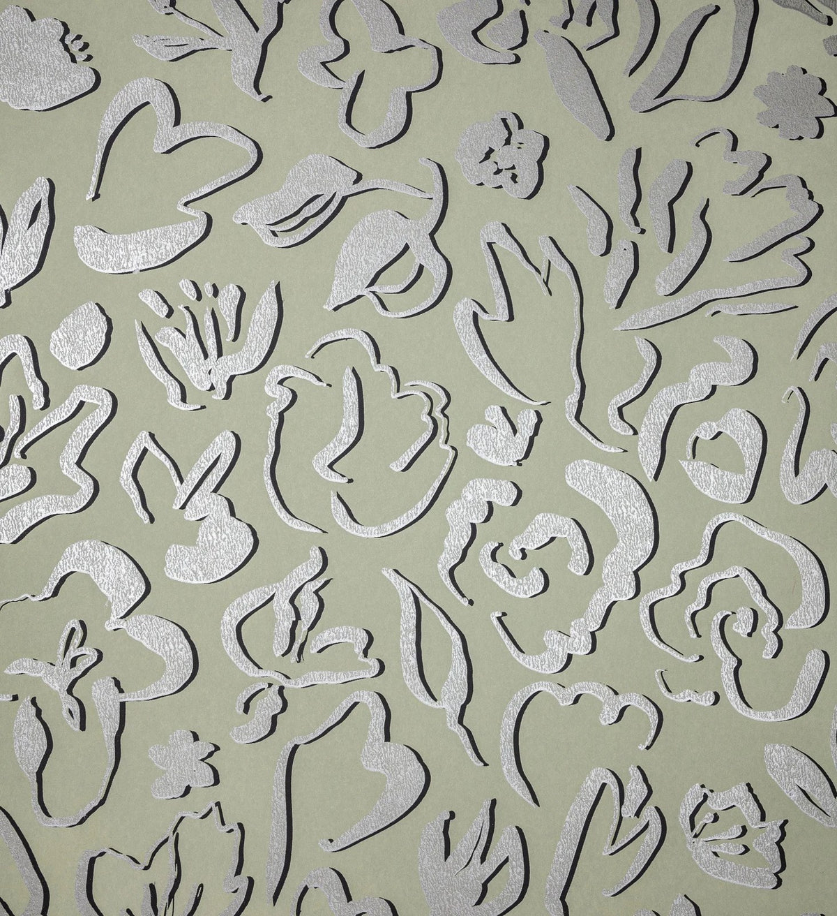 The ReBorn House TRH51418 Wallpaper in green and grey, colorway TRH51418.A, swatch