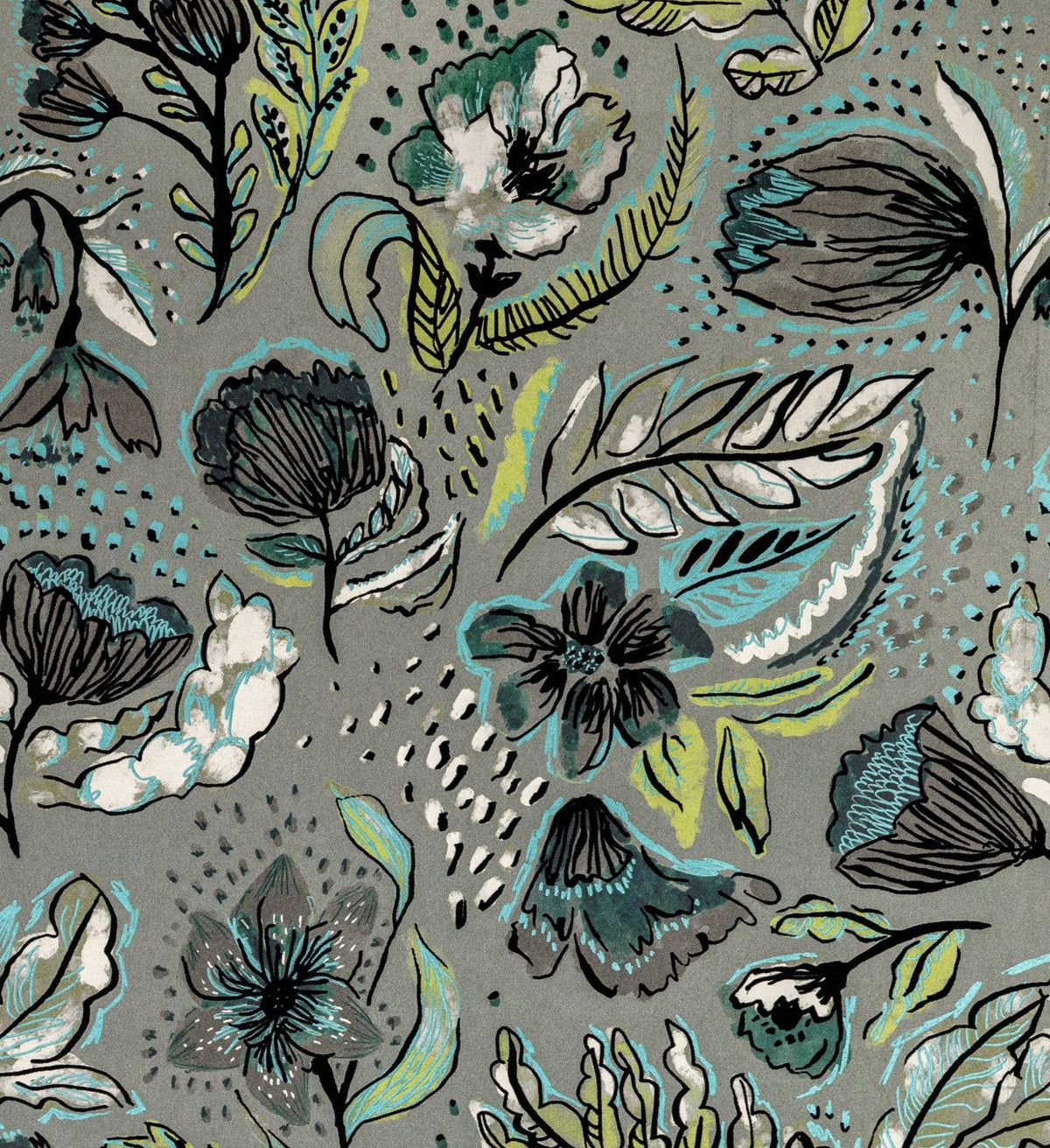 The ReBorn House TRH51444 Wallpaper in green and grey, colorway TRH51444.A, swatch