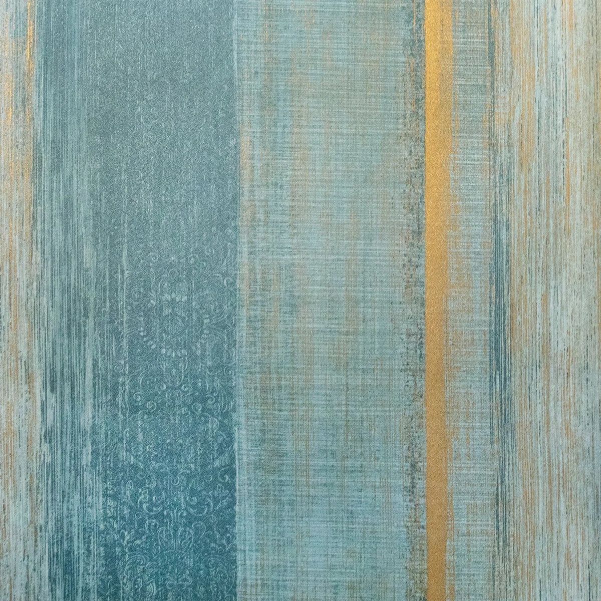 The ReBorn House TRH51487 Wallpaper in teal and green, colorway TRH51487.A, swatch