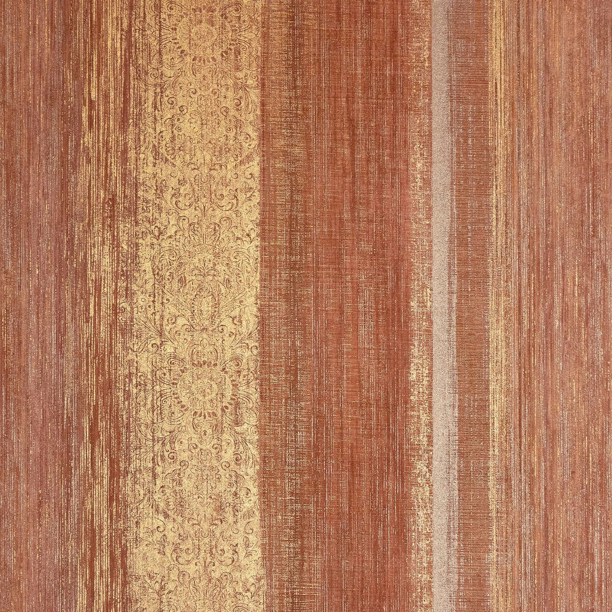 The ReBorn House TRH51490 Wallpaper in brown and orange, colorway TRH51490.A, swatch