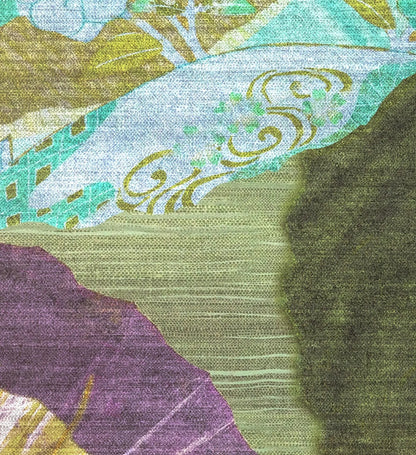 The ReBorn House TRH51622 Wallpaper Mural in green and teal, colorway TRH51622.B, swatch