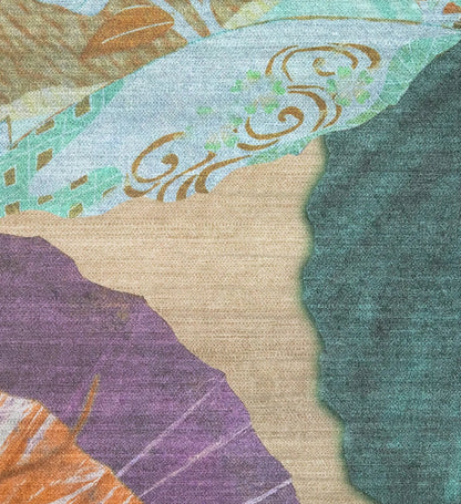 The ReBorn House TRH51622 Wallpaper Mural in teal and neutral, colorway TRH51622.C, swatch