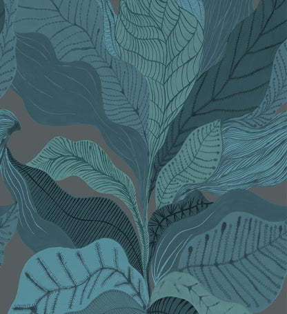 The ReBorn House TRH51677 Wallpaper Mural in grey and teal, colorway TRH51677.B, swatch