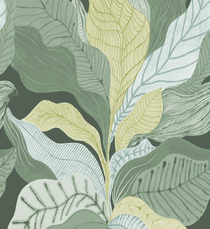 The ReBorn House TRH51677 Wallpaper Mural in green and grey, colorway TRH51677.D, swatch