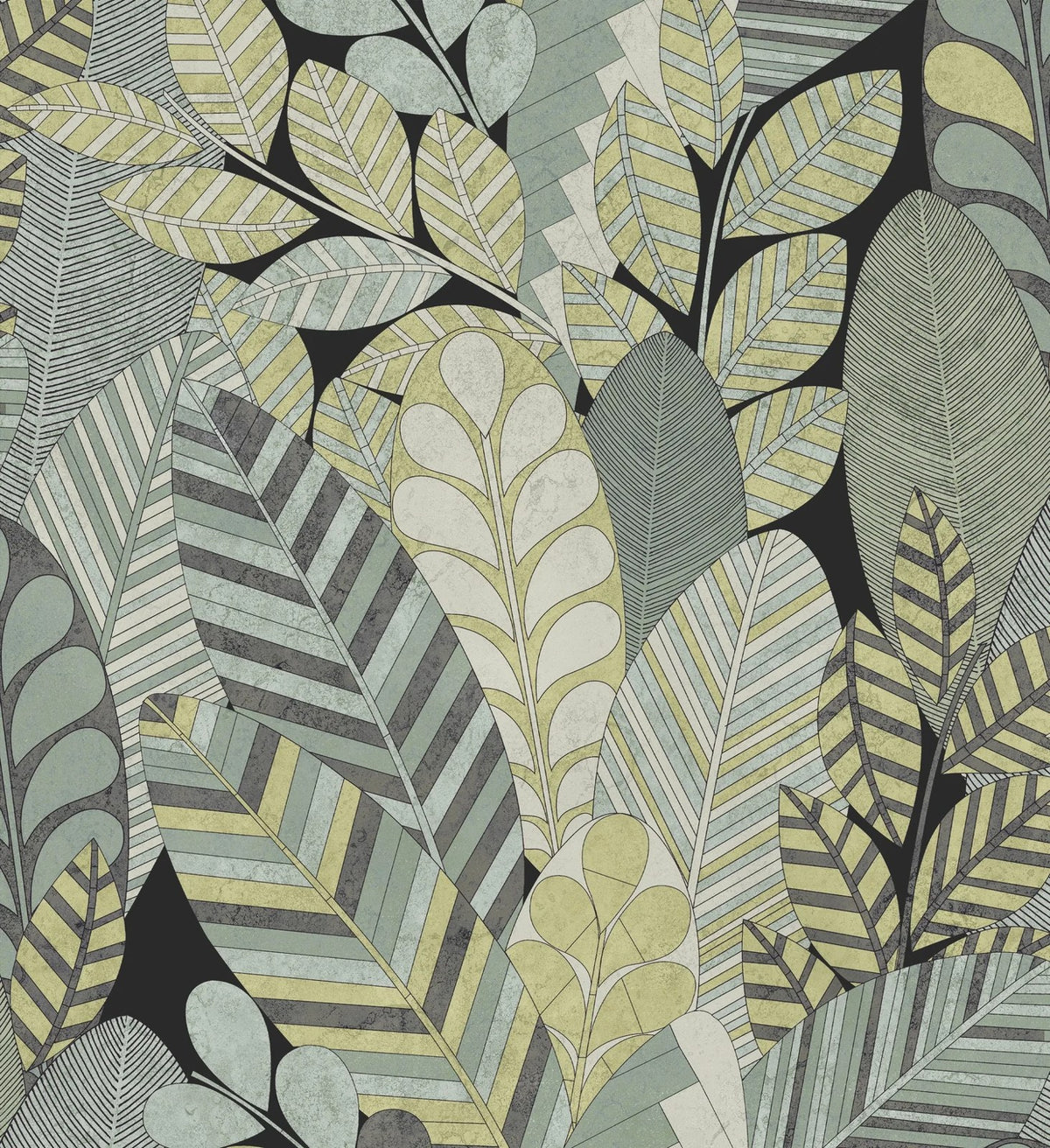 The ReBorn House TRH51680 Wallpaper in green and grey, colorway TRH51680.D, swatch