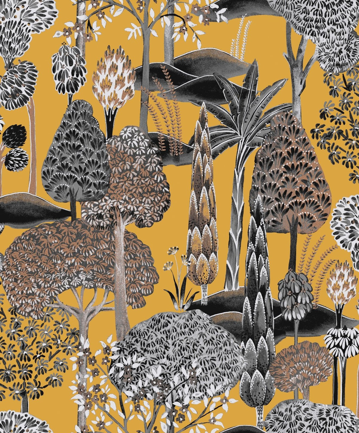 The ReBorn House TRH51693 Wallpaper in grey and yellow, colorway TRH51693.A, swatch