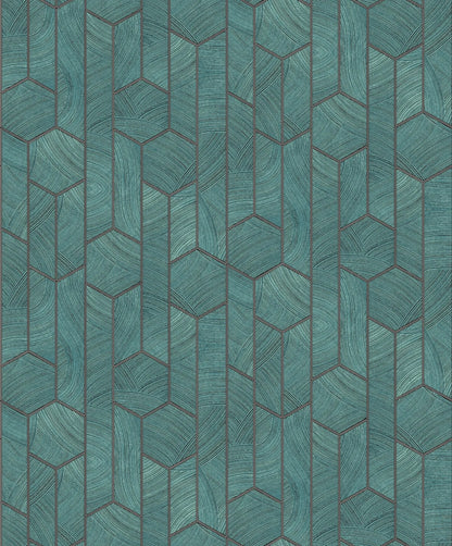 The ReBorn House TRH51694 Wallpaper in teal, colorway TRH51694.D, swatch