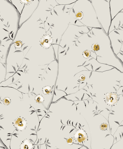 The ReBorn House TRH51695 Wallpaper in white and grey, colorway TRH51695.B, swatch