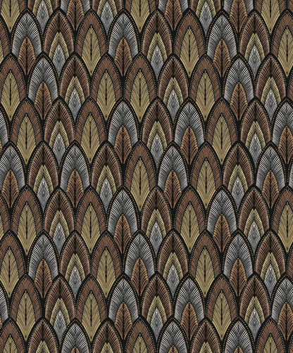 The ReBorn House TRH51697 Wallpaper in brown and black, colorway TRH51697.B, swatch