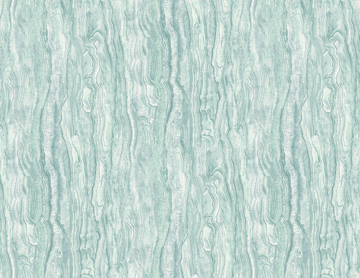 The ReBorn House TRH51732 Wallpaper in teal and white, colorway TRH51732.A, swatch