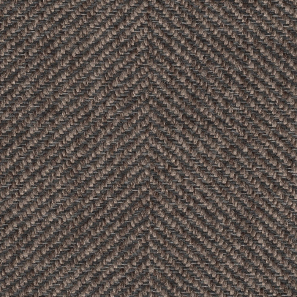 The ReBorn House TRH5628 Performance Fabric in Badger, colorway TRH5628.E, herringbone in brown and grey