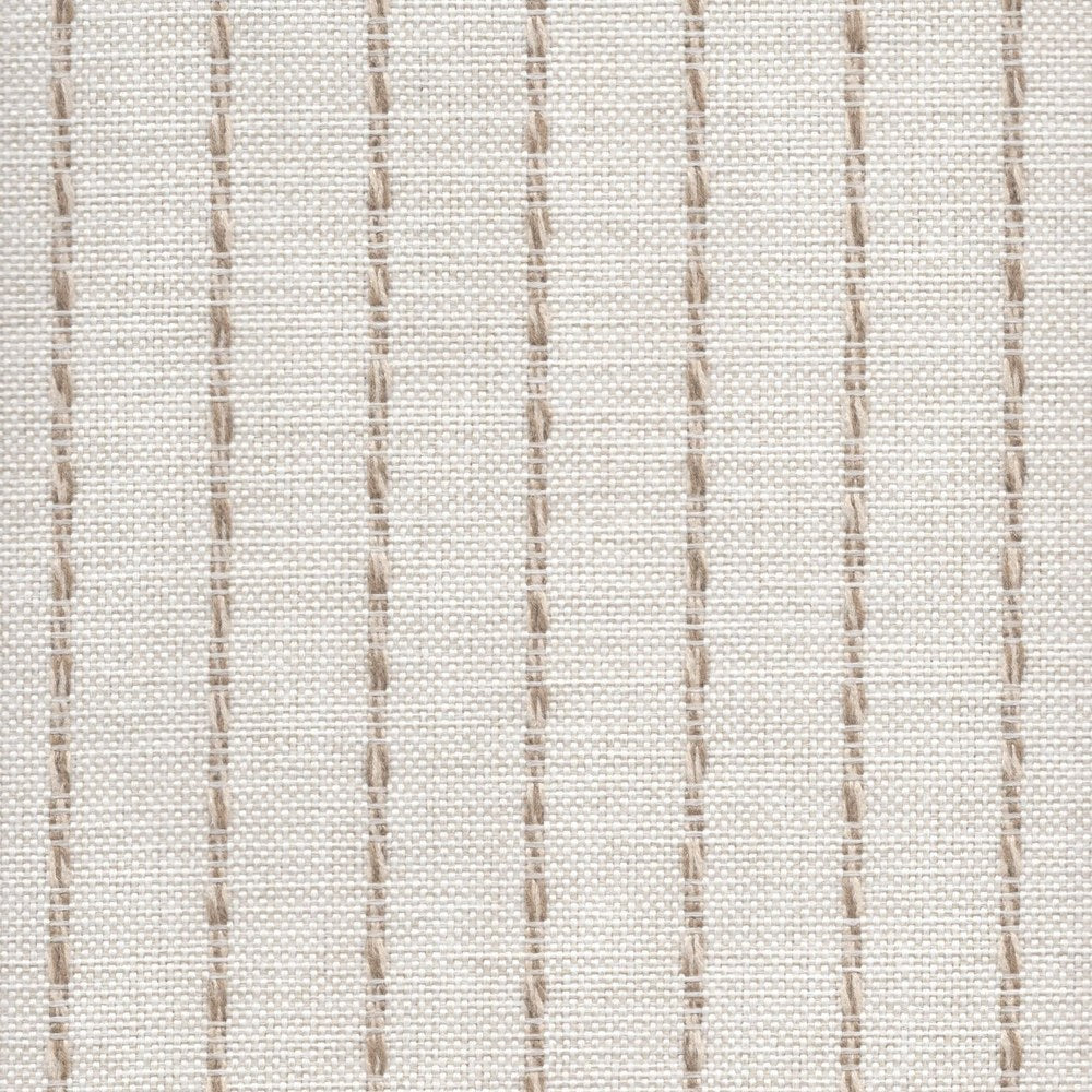 The ReBorn House TRH5637 Performance Fabric in Linen Taupe, colorway TRH5637.E, stripe in neutral and white