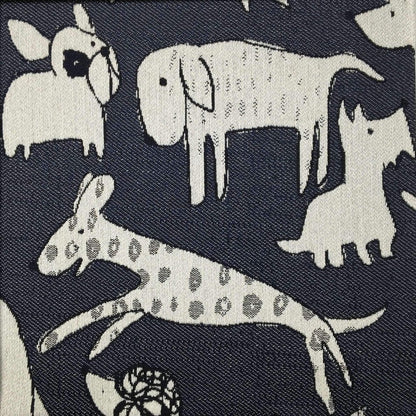 The ReBorn House TRH5663 Performance Jacquard in Indigo, colorway TRH5663.B, dog print in blue, grey and neutral