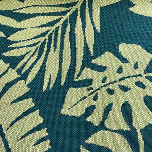 The ReBorn House TRH5681 Outdoor Performance Jacquard in Jungle, colorway TRH5681.A, palm leaf in green and blue