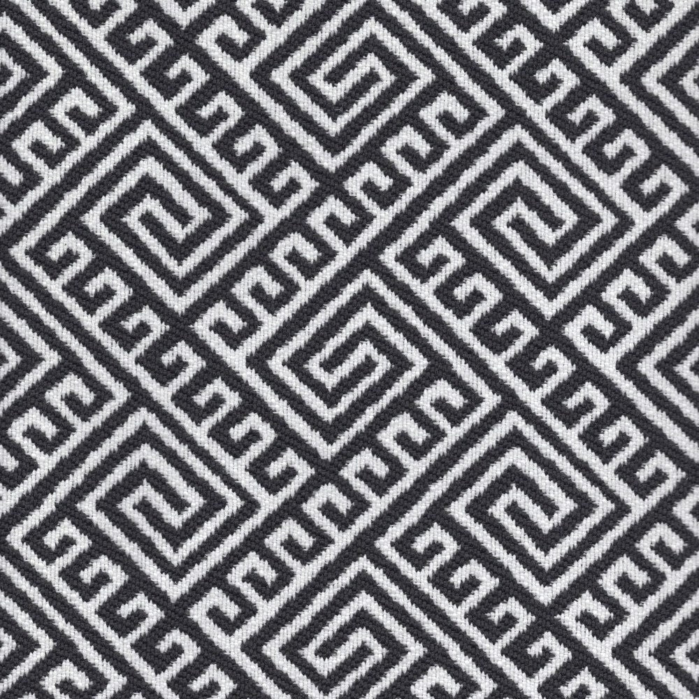 The ReBorn House TRH5697 Outdoor Performance Jacquard in Black, colorway TRH5697.B, greek key in black, grey and white